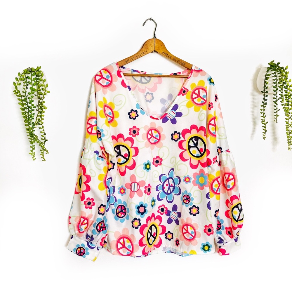 60s Costume Blouse with Balloon Sleeves